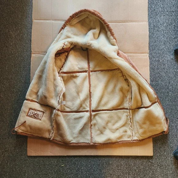 Vintage Synergy Suede Genuine Leather Womens Coat - Picture 5 of 16